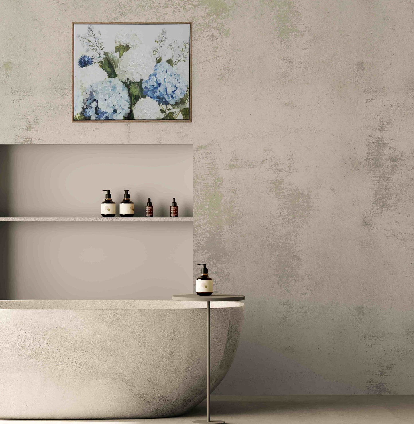 Blue and White Hydrangeas