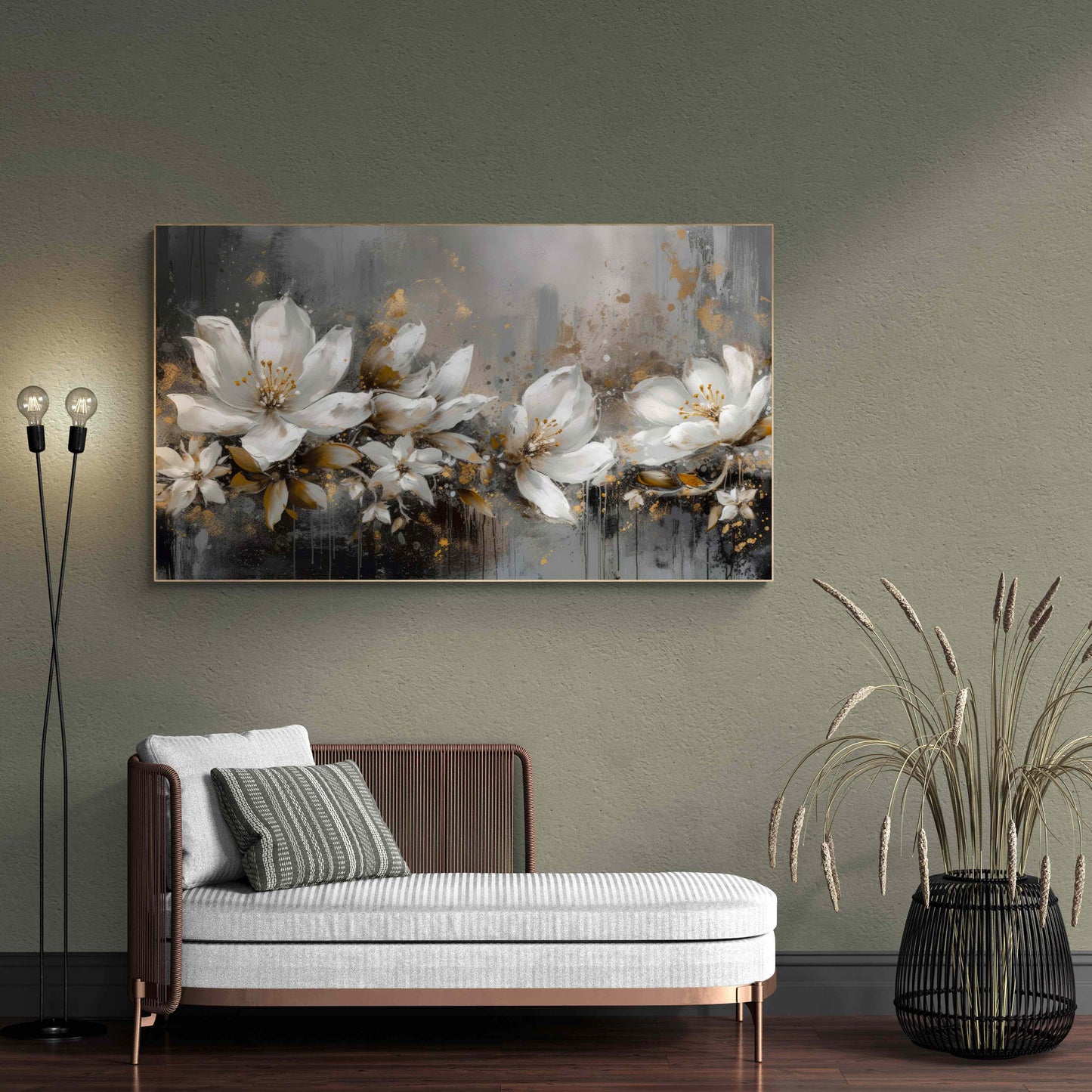 Golden Blooms Under Moonlight.