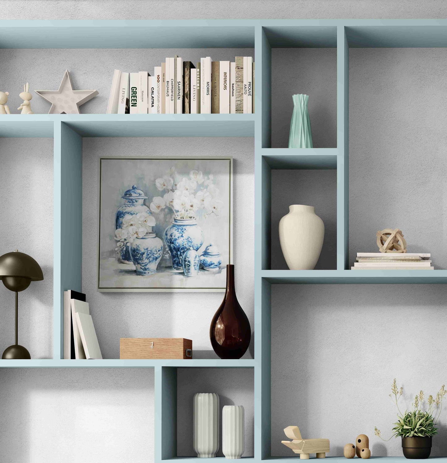 Blue Vase and Orchid