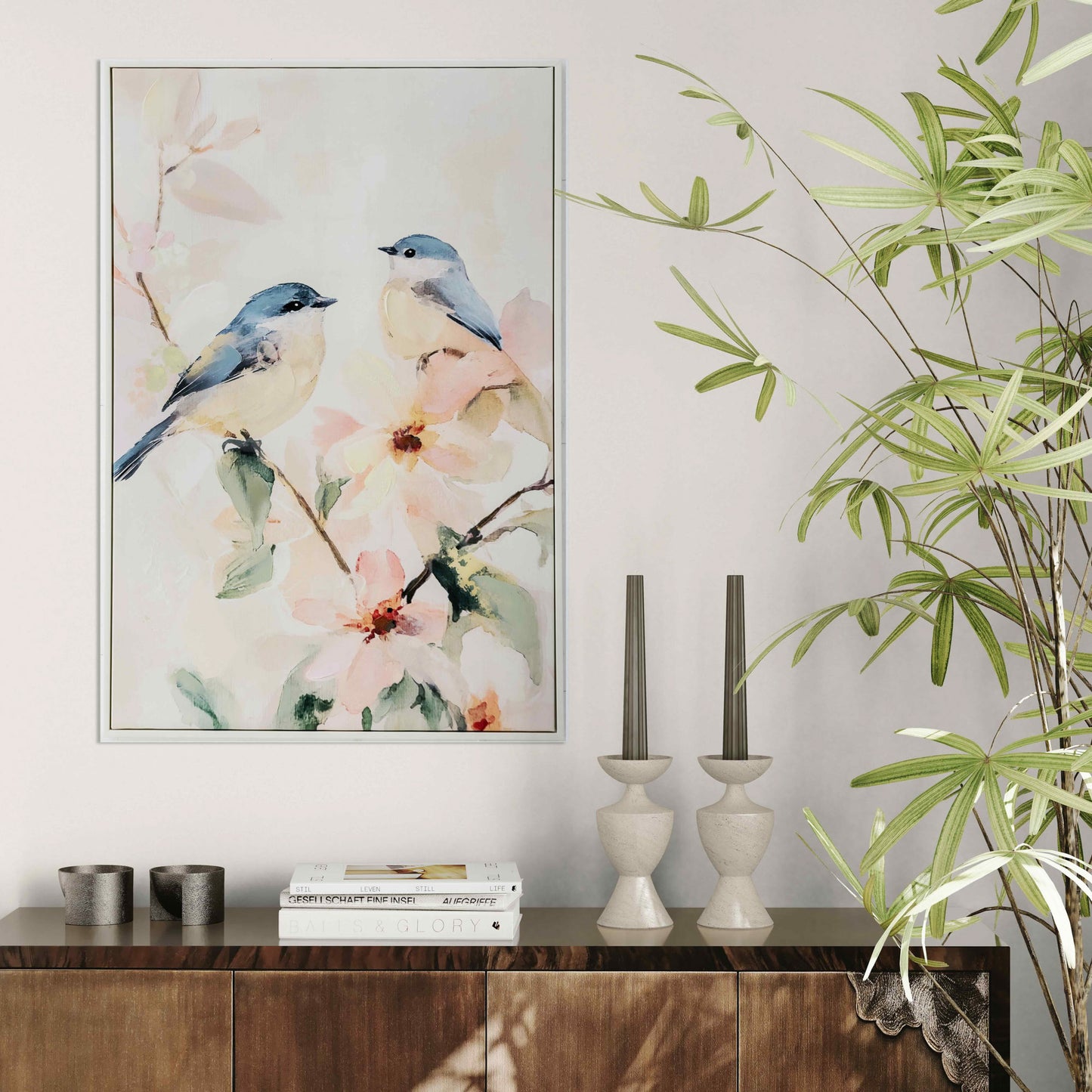 Two Bluebirds in Spring