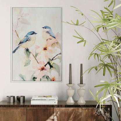 Two Bluebirds in Spring