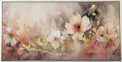 Decorative painting of flowers with a soft, blurred background
